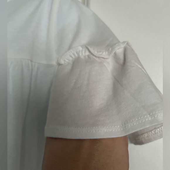 J Crew Women’s Broken-in jersey tiered mini dress White Size Small NWOT - Picture 3 of 7